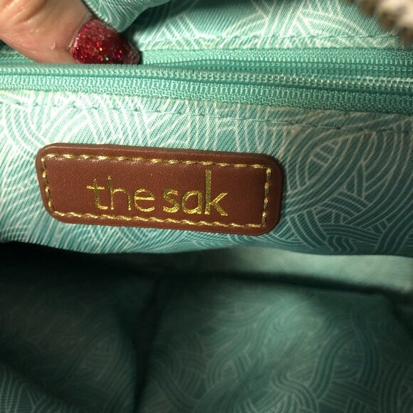 The Sak Camila Stone Perforated Leather Crossbody Handbag Purse - Picture 7 of 16